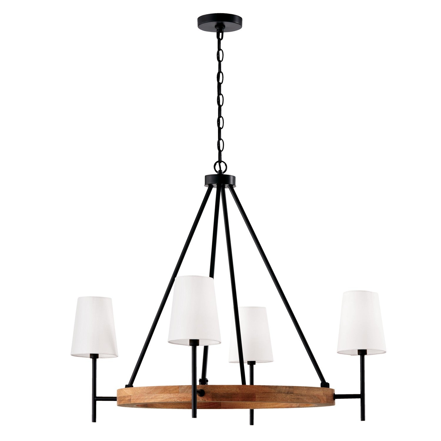  Jonah 4-Light Chandelier In Light Wood And Matte Black