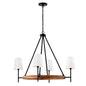  Jonah 4-Light Chandelier In Light Wood And Matte Black