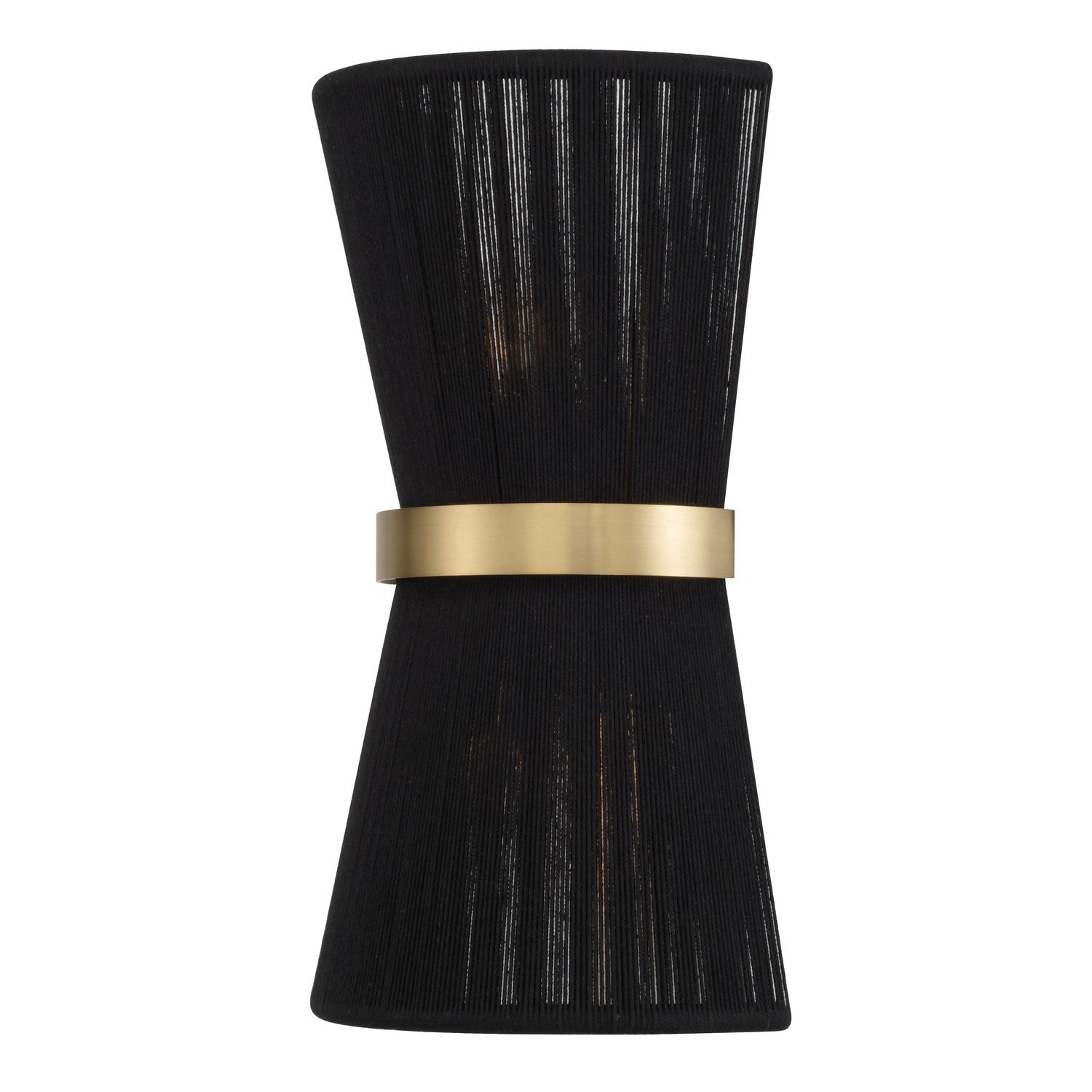 Cecilia 2-Light Wall Sconce In Black Rope And Patinaed Brass