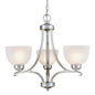 Paradox 3-Light Mini-Chandelier In Brushed Nickel & Etched Marble Glass