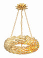  Broche LED Chandelier In Antique Gold