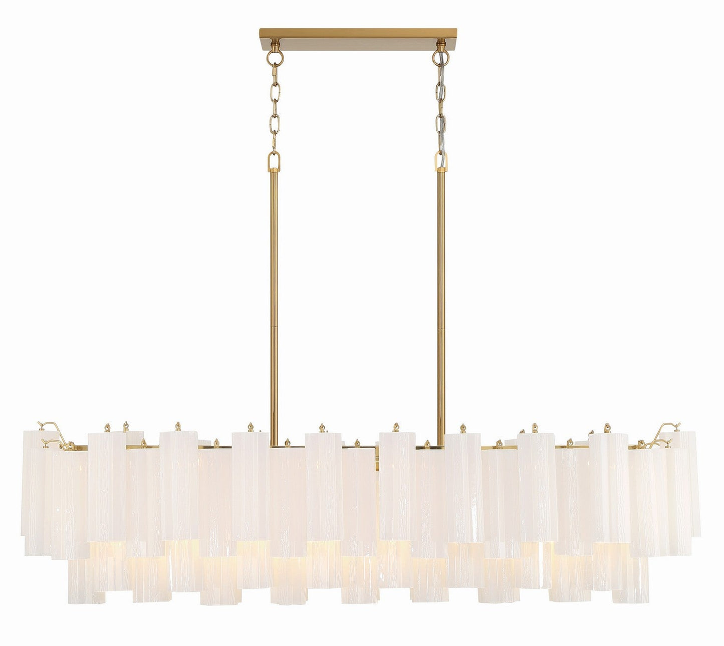  Addis 14-Light Chandelier In Aged Brass With White Glass