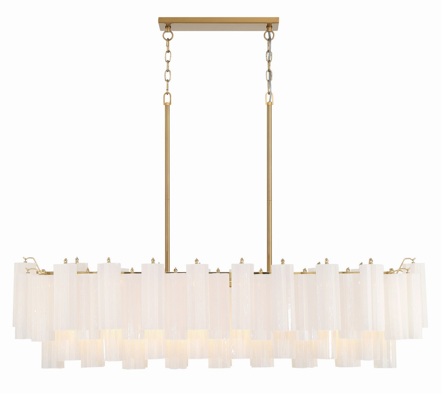  Addis 14-Light Chandelier In Aged Brass With White Glass