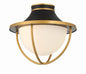  Atlas 2-Light Outdoor Semi-Flush Mount In Matte Black & Textured Gold