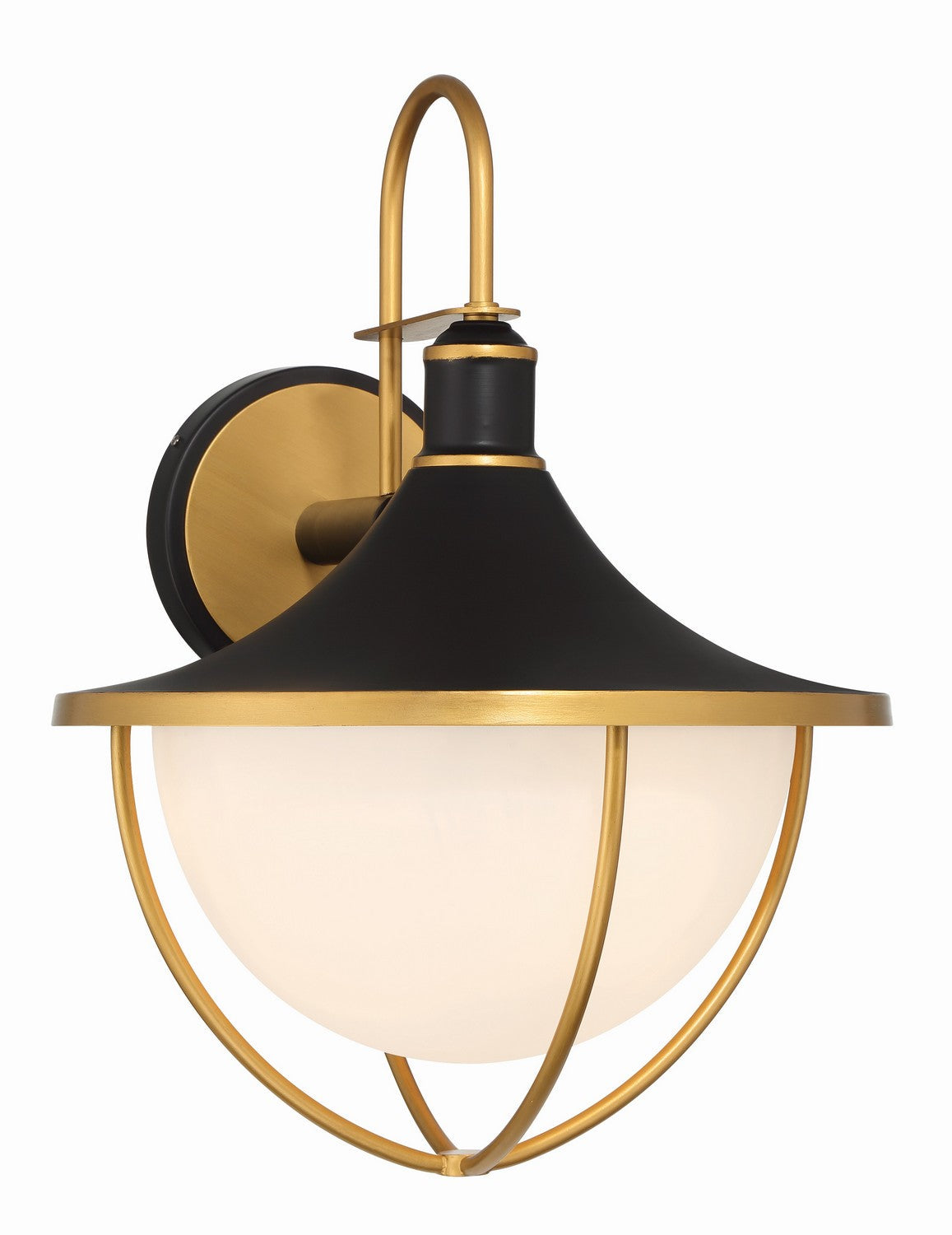  Atlas 3-Light Outdoor Wall Sconce In Matte Black & Textured Gold