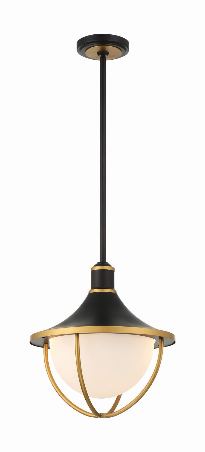  Atlas 3-Light Outdoor Pendant In Matte Black & Textured Gold