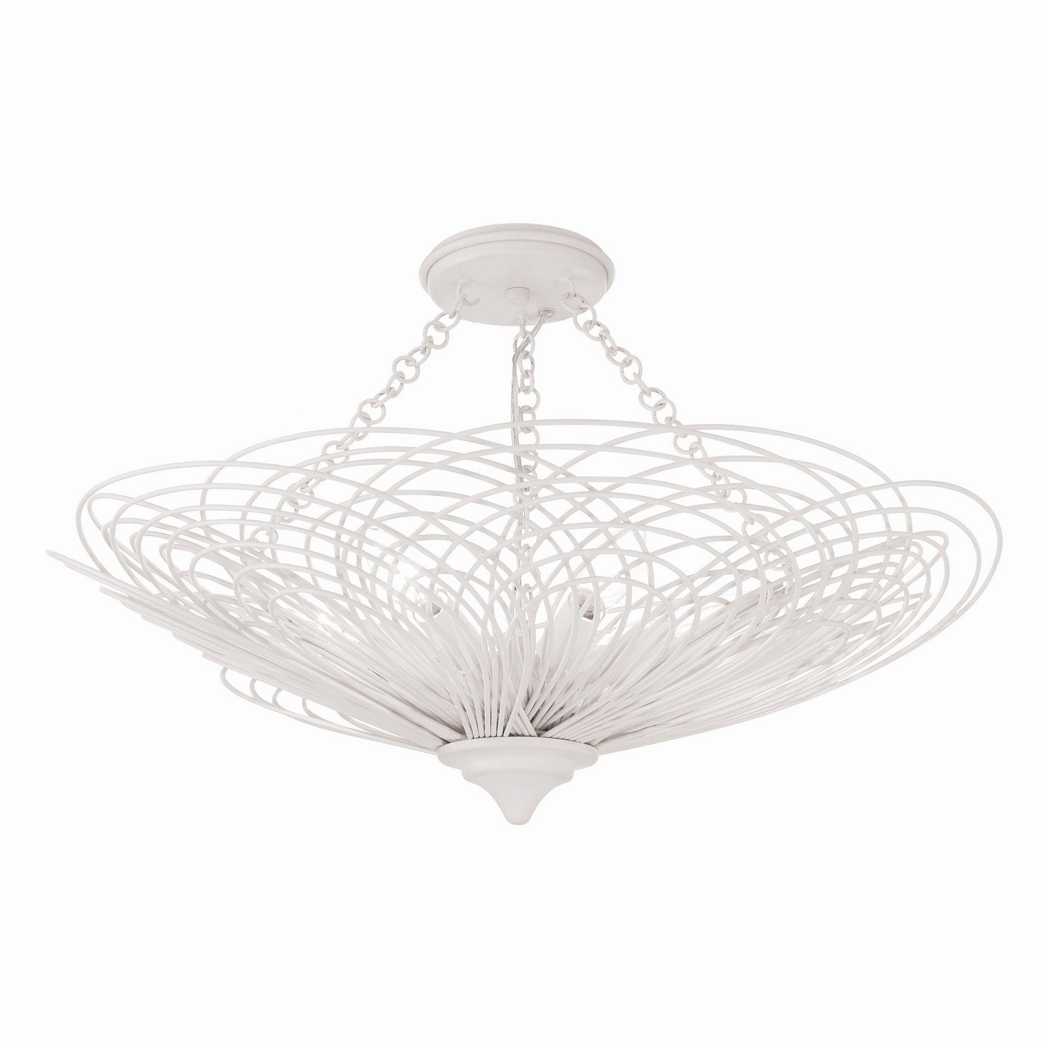  Doral 6-Light Semi-Flush Mount In Matte White