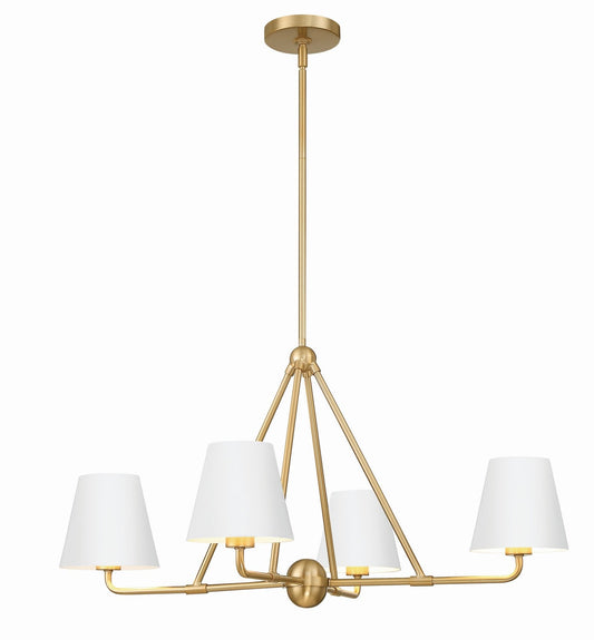  Xavier 4-Light Chandelier In Vibrant Gold & White