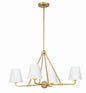  Xavier 4-Light Chandelier In Vibrant Gold & White