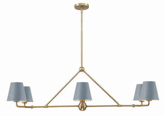  Xavier 6-Light Chandelier In Vibrant Gold & Blue