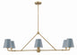  Xavier 6-Light Chandelier In Vibrant Gold & Blue