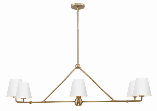  Xavier 6-Light Chandelier In Vibrant Gold & White