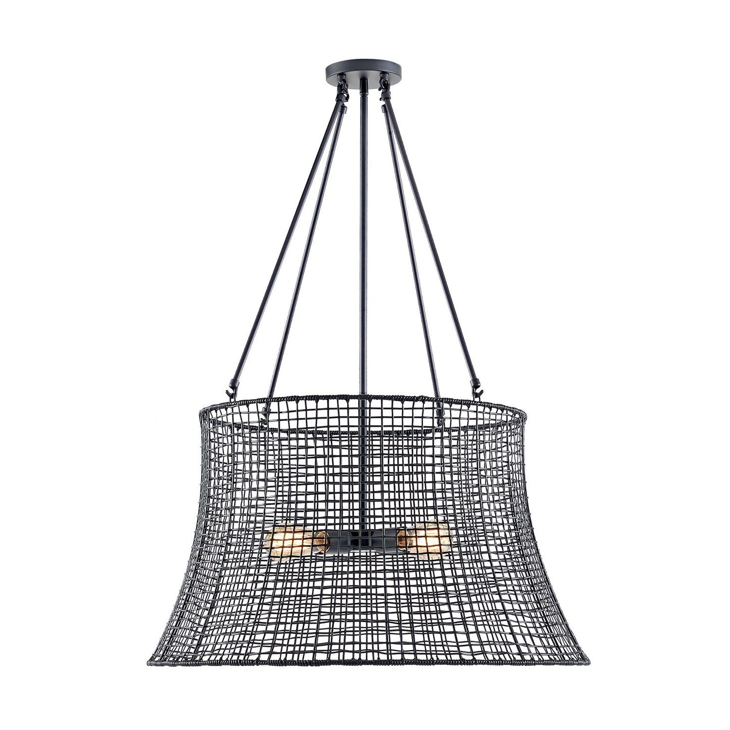  Longleaf 4-Light Outdoor Chandelier In Matte Black