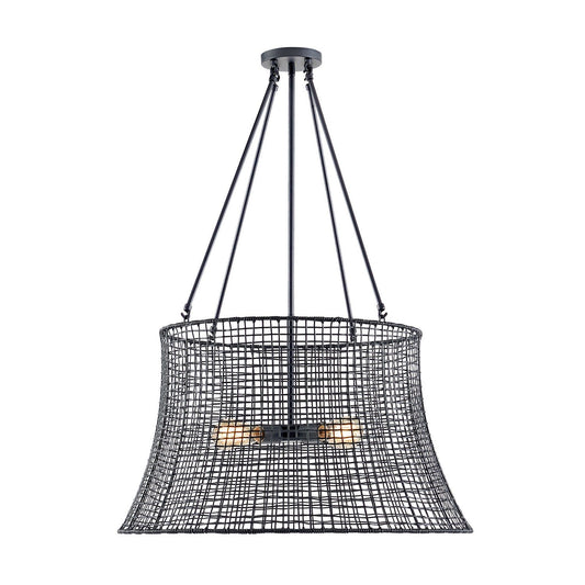  Longleaf 4-Light Outdoor Chandelier In Matte Black