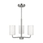  Rhett 3-Light Chandelier In Brushed Steel