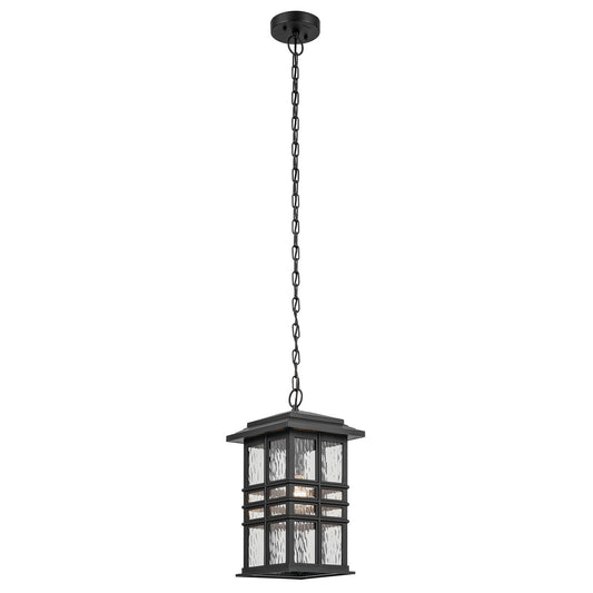  Beacon Square 1-Light Outdoor Pendant In Textured Black