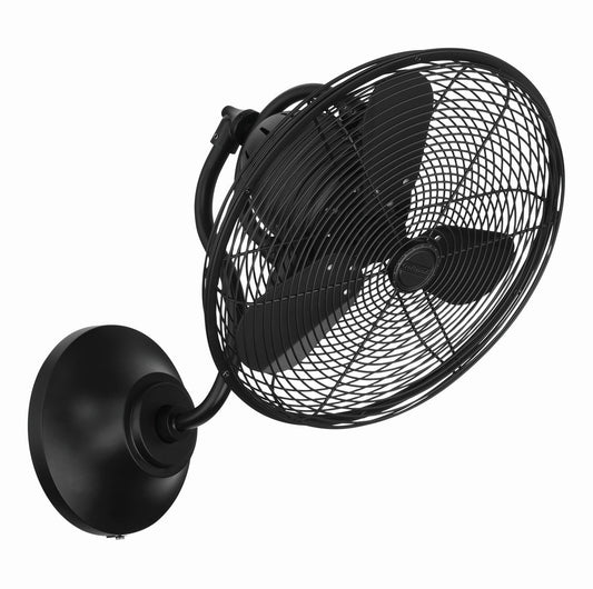  Bellows I Hard-wired Indoor/Outdoor 14" Wall Fan In Flat Black