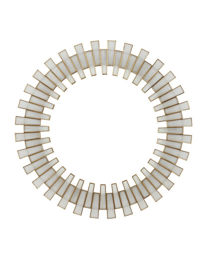  Glasdele Mirror In Antique Brass & White