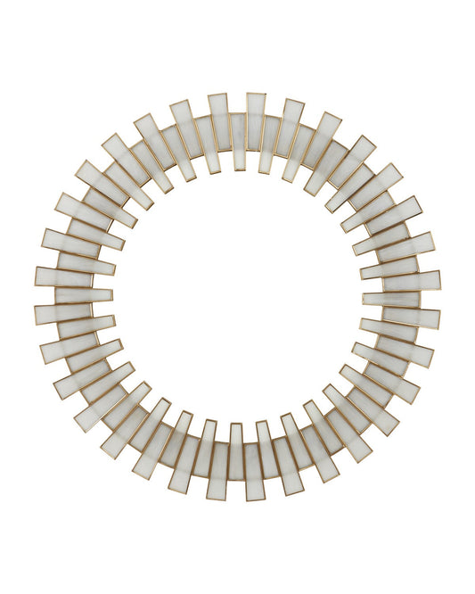  Glasdele Mirror In Antique Brass & White
