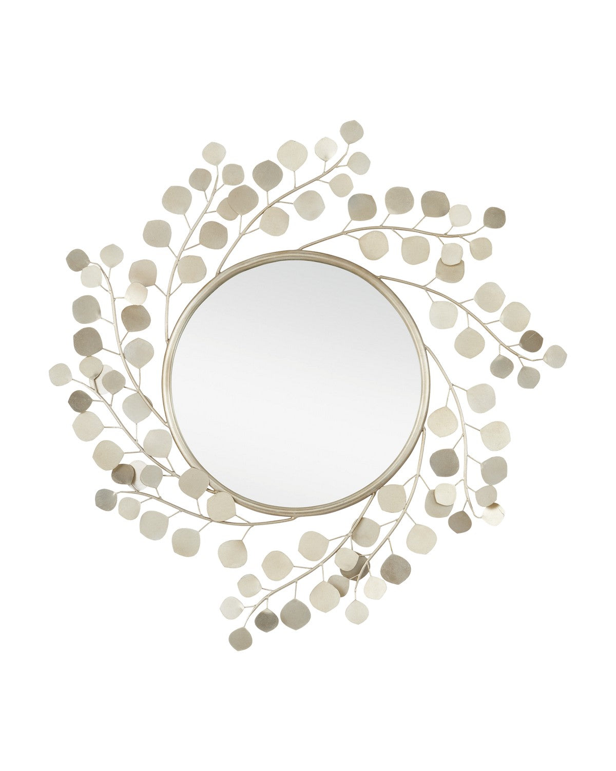  Lunaria Mirror In Contemporary Silver Leaf