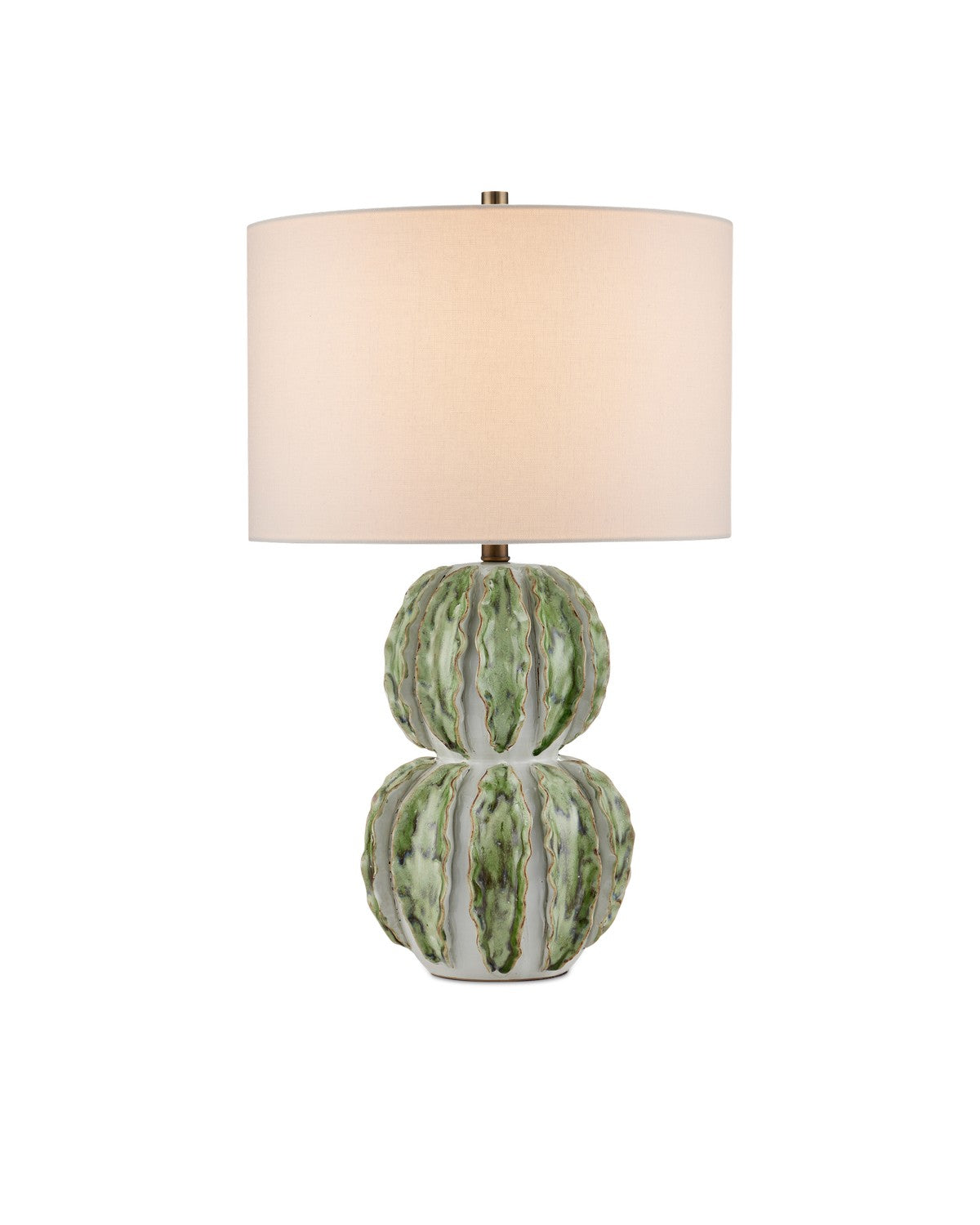  Kolonos 1-Light Table Lamp In White & Green