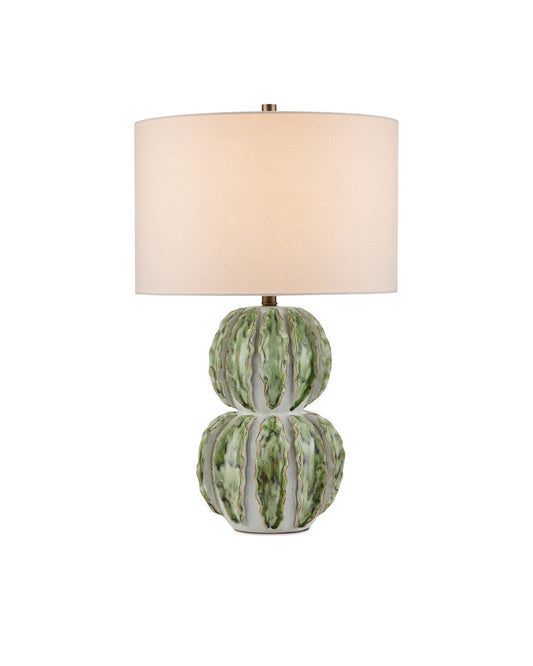  Kolonos 1-Light Table Lamp In White & Green