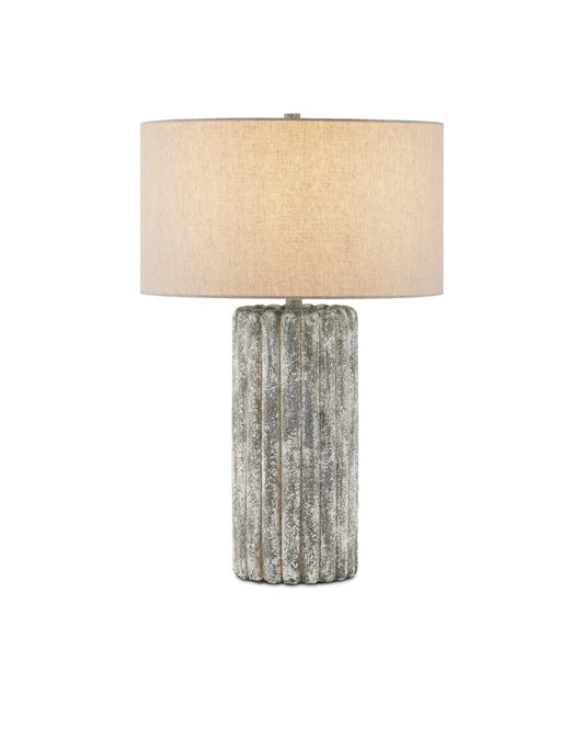  1-Light Table Lamp In Dark Gray & Off-White