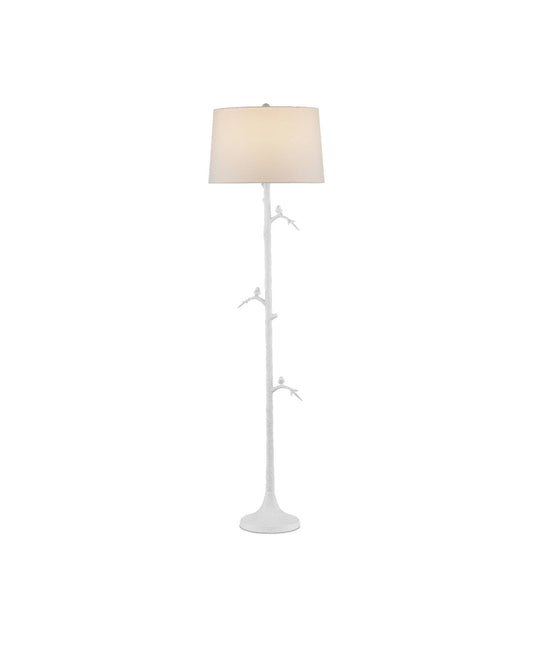  1-Light Floor Lamp In Gesso White