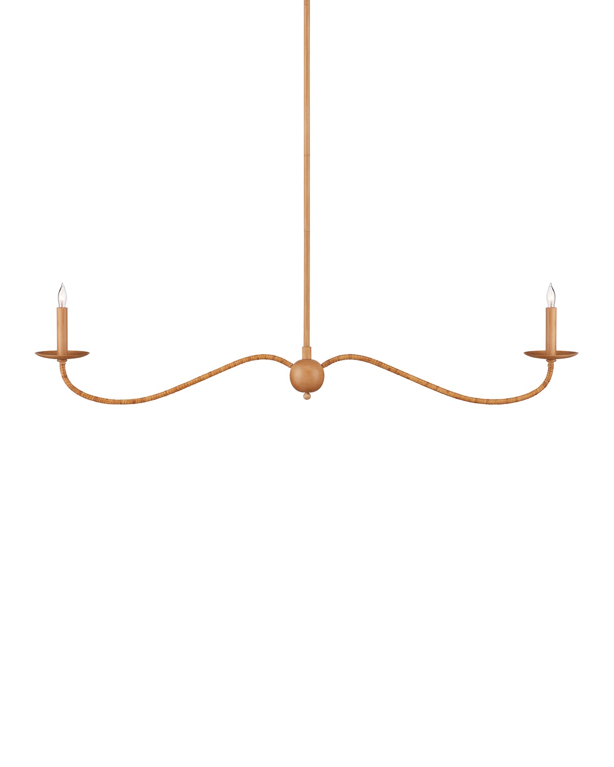 Saxon 2-Light Chandelier In Saddle Tan & Natural