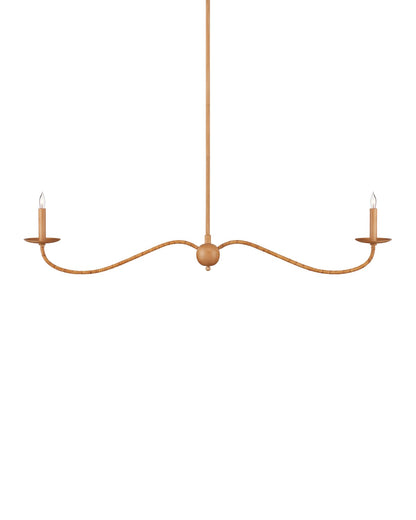  Saxon 2-Light Chandelier In Saddle Tan & Natural