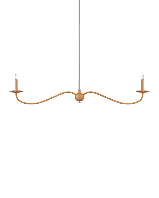  Saxon 2-Light Chandelier In Saddle Tan & Natural