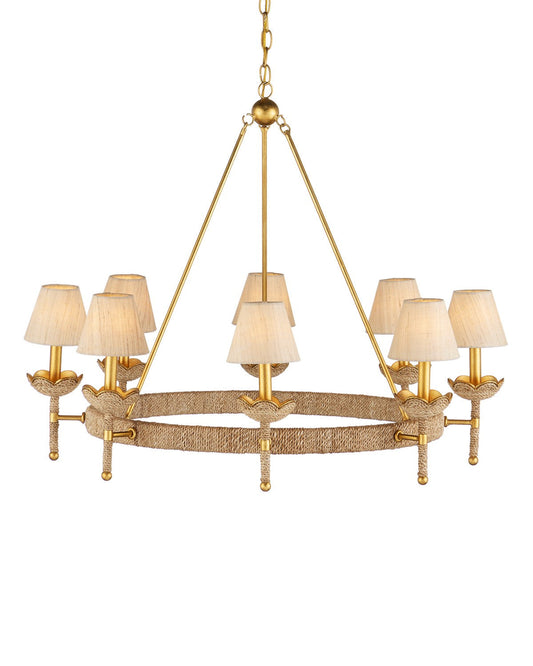  Vichy 8-Light Chandelier In Natural & Contemporary Gold Leaf