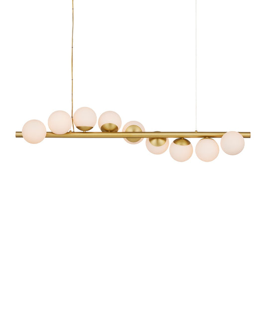  Barcarolle 9-Light Chandelier In Brushed Brass & White