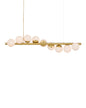  Barcarolle 9-Light Chandelier In Brushed Brass & White