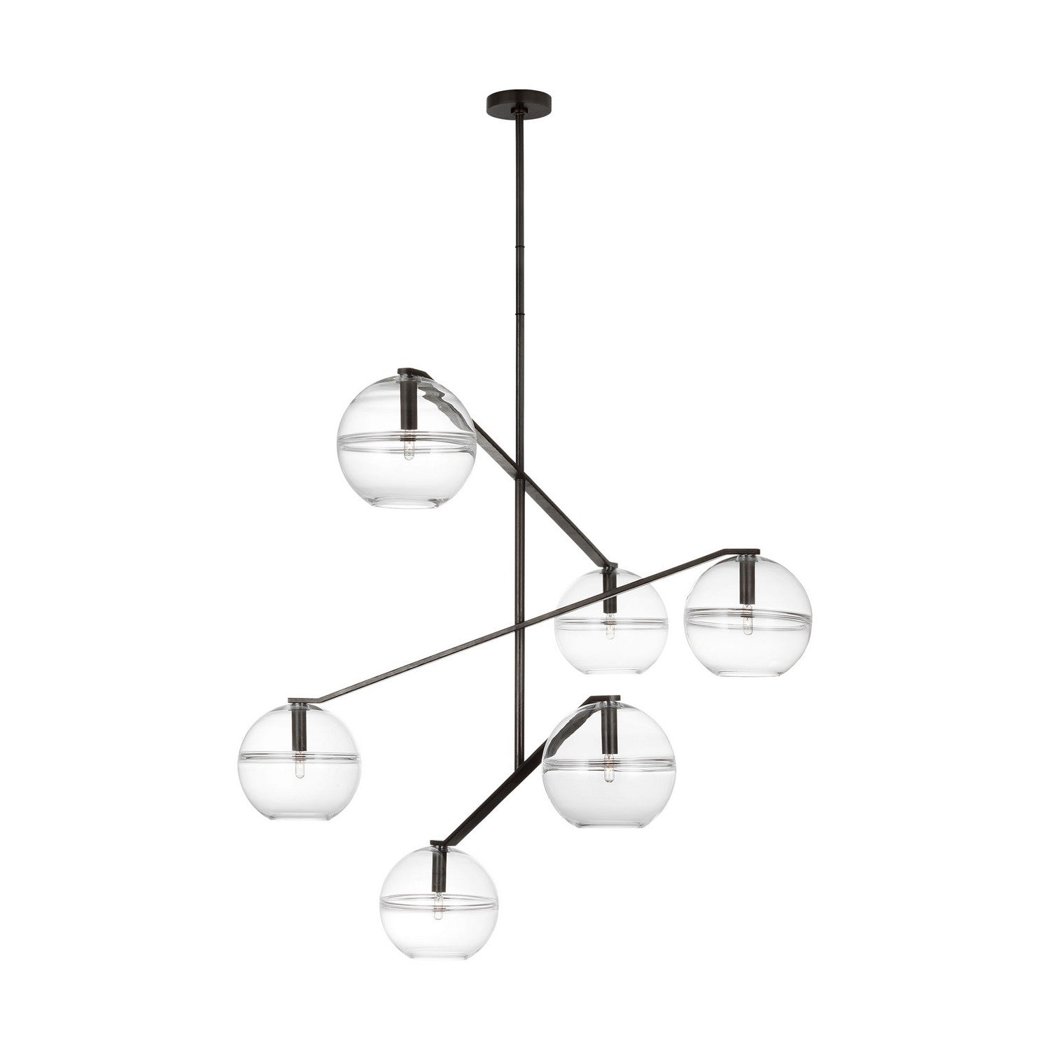  Lowing Six Light Chandelier In Blackened Forged