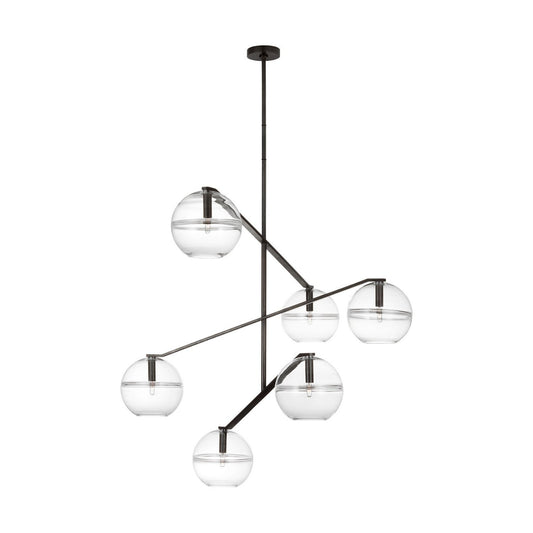 Lowing Six Light Chandelier In Blackened Forged