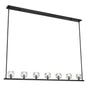  Aragon Linear LED Chandelier In Matte Black & Crystal Shades