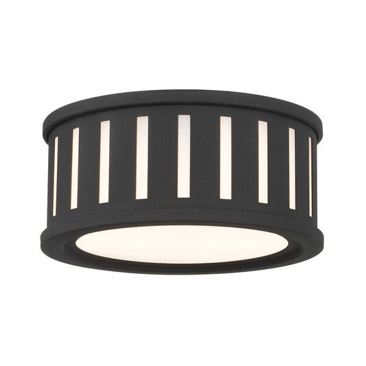  Kendal 2-Light Flush Mount In Black Forged