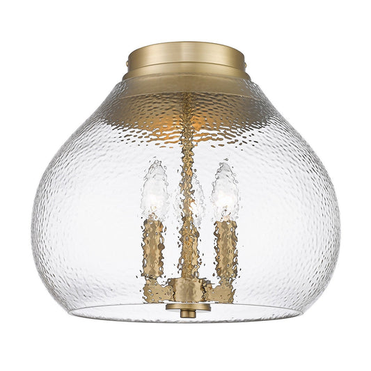 Golden Lighting Ariella 3 Light Flush Mount In Brushed Champagne Bronze