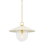  Ressi 1-Light Pendant In Aged Brass/Soft Cream