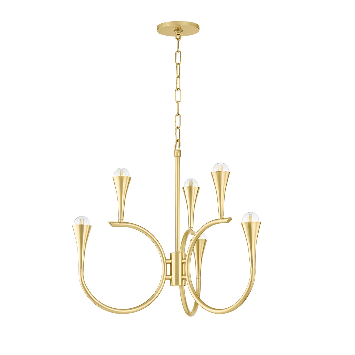  Aviana 6-Light Chandelier In Aged Brass