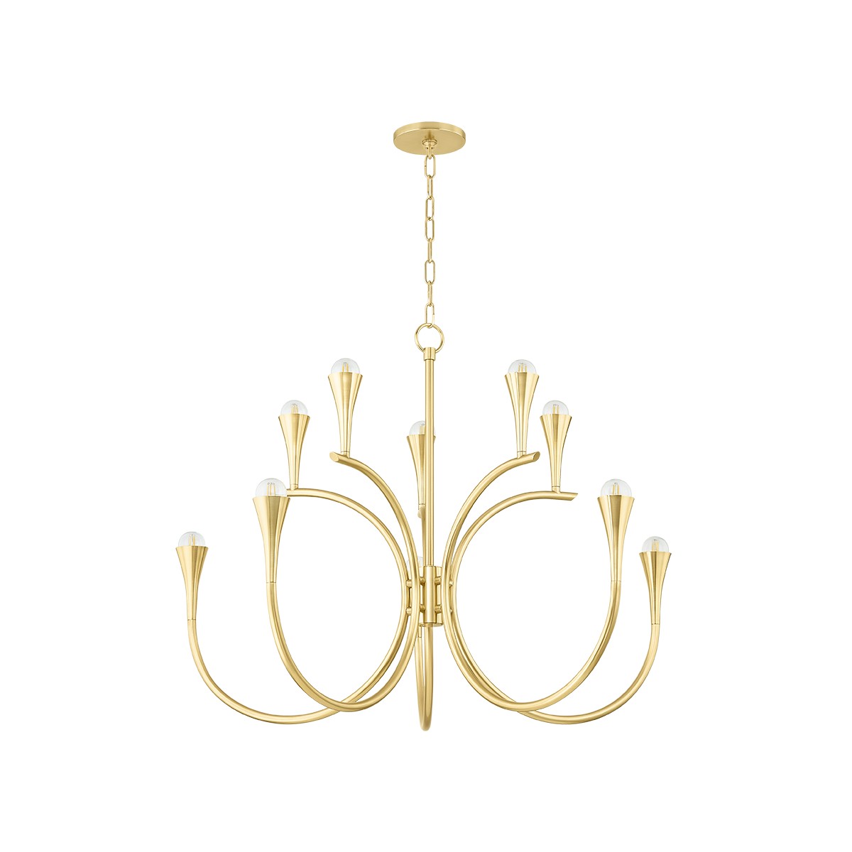  Aviana Ten Light Chandelier In Aged Brass