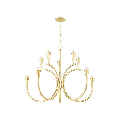 Aviana Ten Light Chandelier In Aged Brass