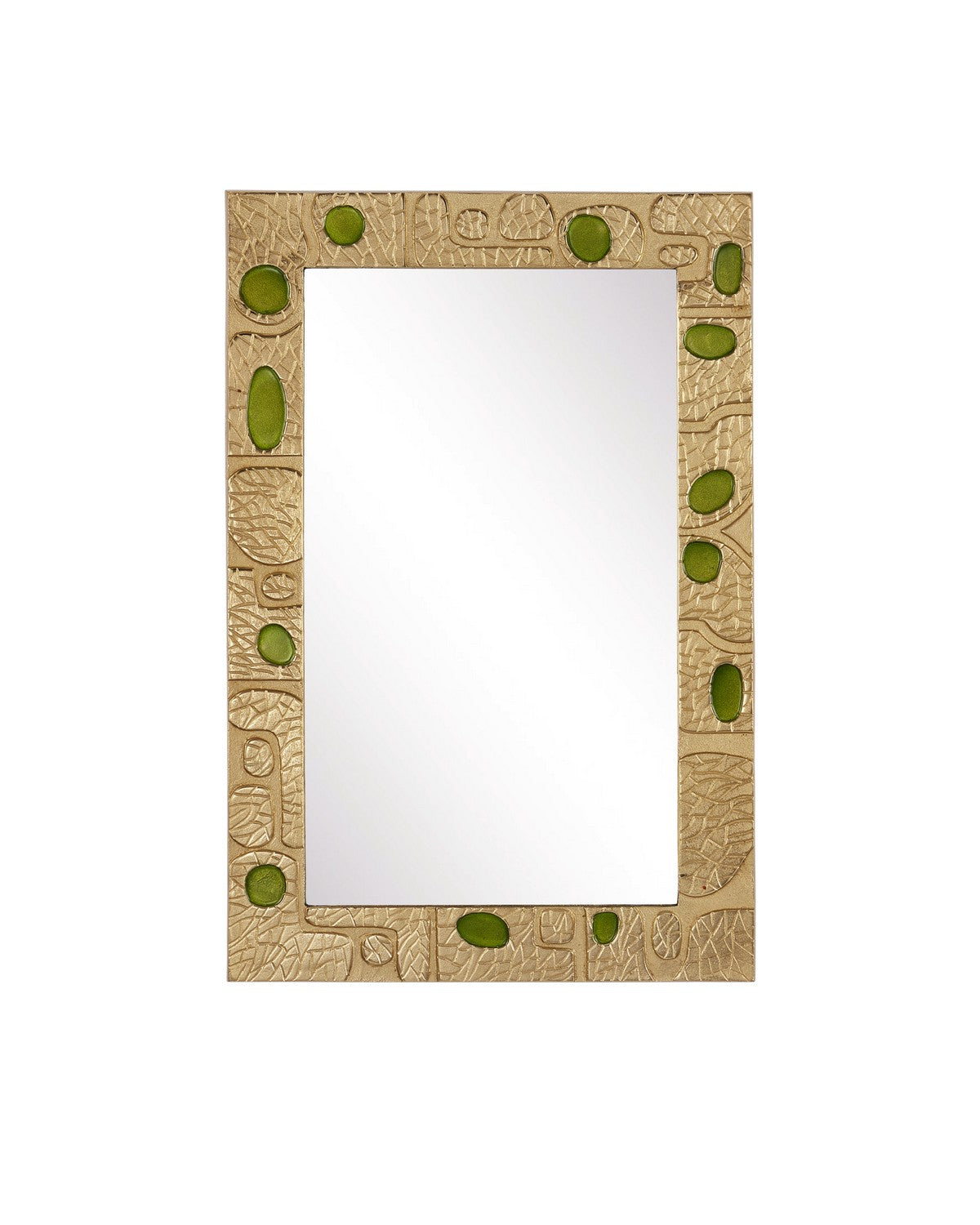  Beau Monde Mirror In Gold & Green