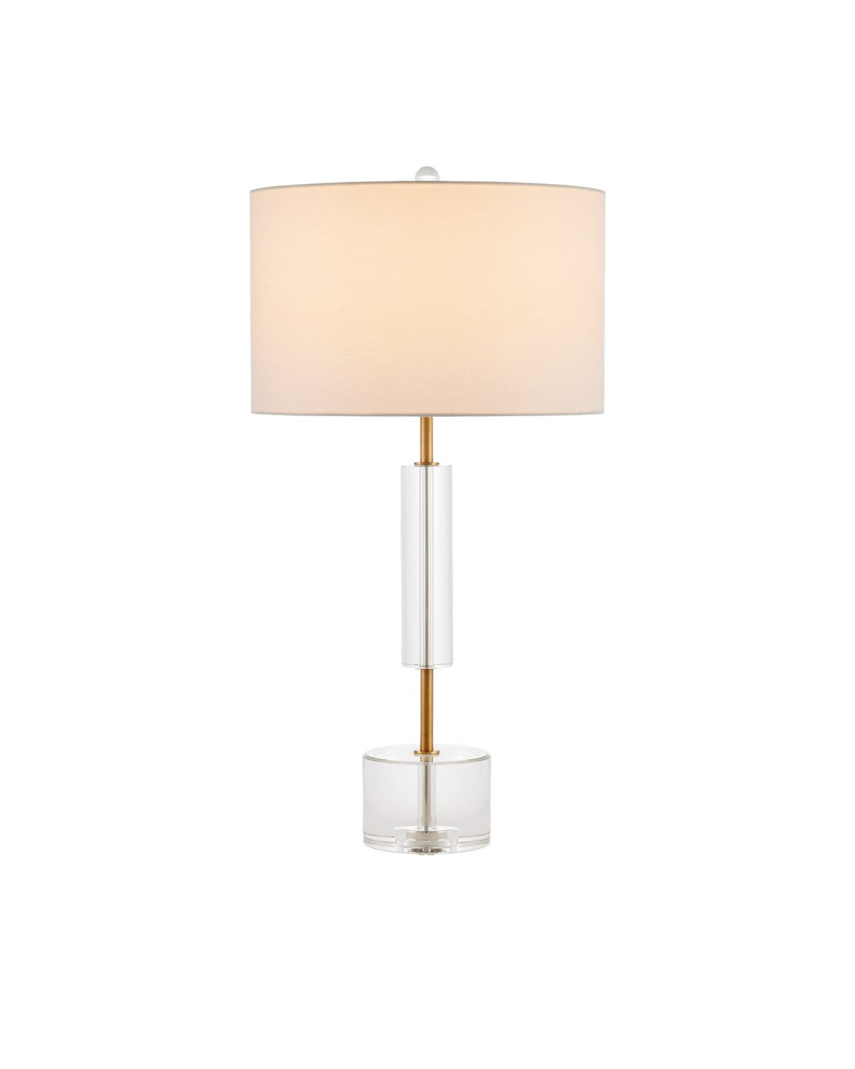  Deville 1-Light Table Lamp In Clear & Antique Brass