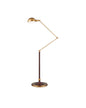  Libretto LED Floor Lamp In Antique Brass & Brownish Red