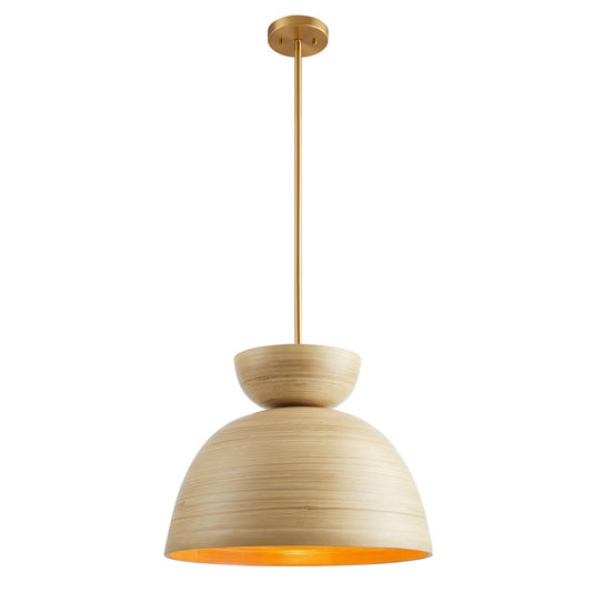  Agave 1-Light Pendant In Natural Bamboo