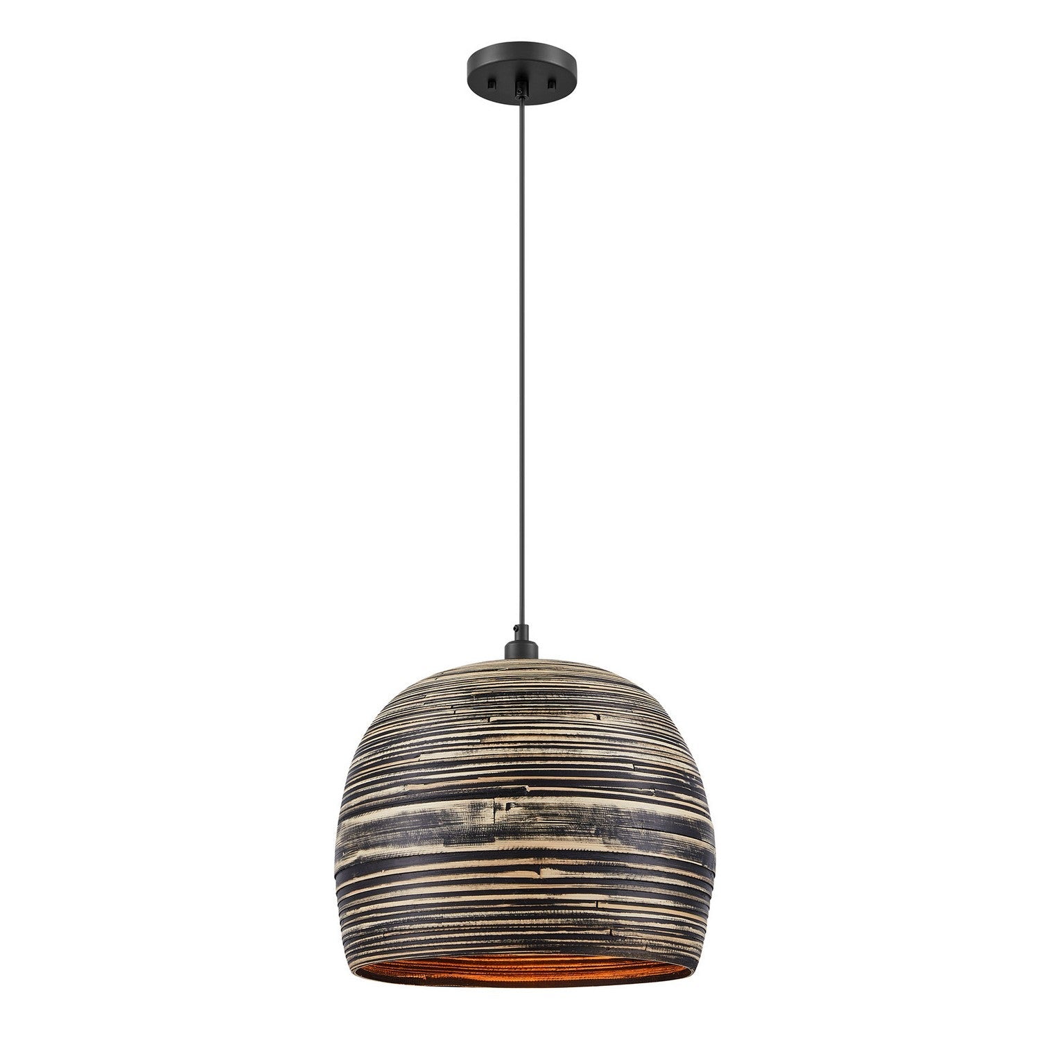  Jamsen 1-Light Pendant In Black Bamboo