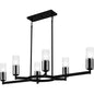  Cruz 6-Light Linear Chandelier In Matte Black