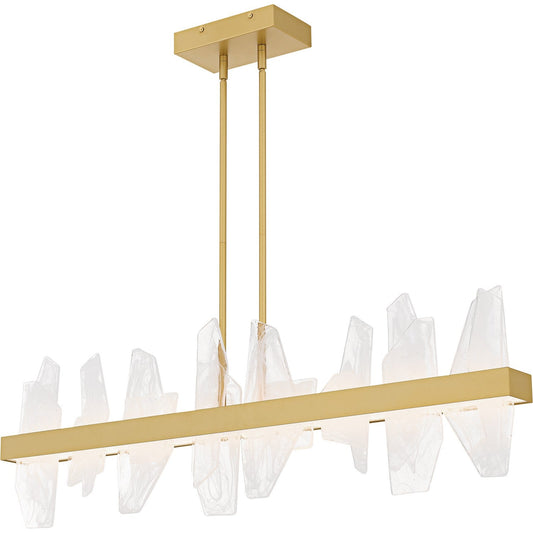  Aurelia LED Linear Chandelier In Soft Gold